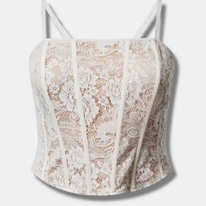 2x Torrid lace corset crop top